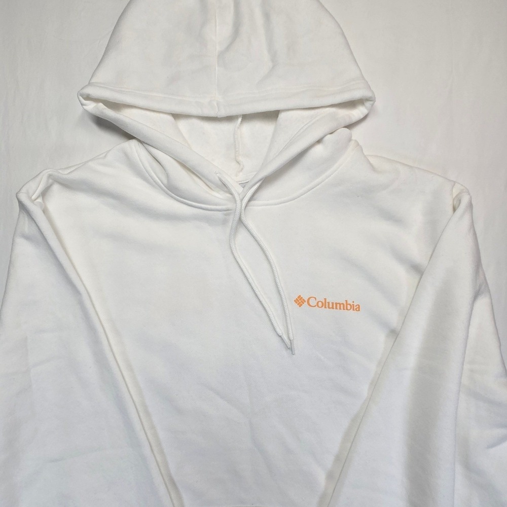 Columbia Mens White Bison Graphic Hoodie Fleece Pullover XL New With Tags
